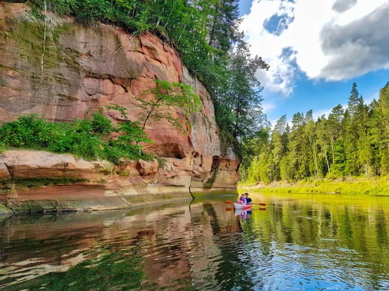 From Riga: Full-Day Scenic Gauja River Valley Kayaking Trip - Paddling beneath the cliffs and forest